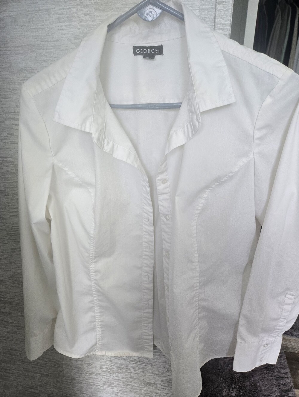 George White Tailored Womens Button-Front Shirt